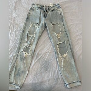 Hollister distressed mom jeans
